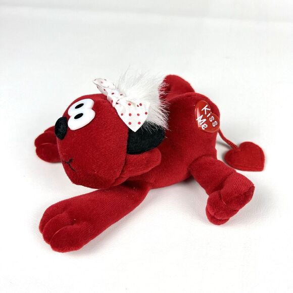 DANDEE Kiss Me Little Devil Plush Happy VTG Bean Bag Friends Red Bow Valentine's - Picture 1 of 8